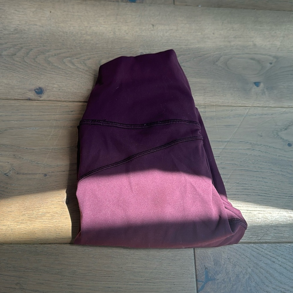 maroon lululemon align leggings in a size two
